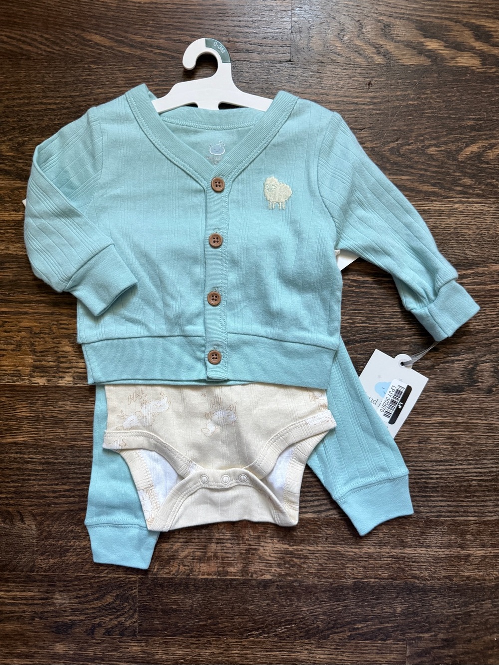 Cloud Island Baby Boys Sheep 3 pc Set - 0-3M